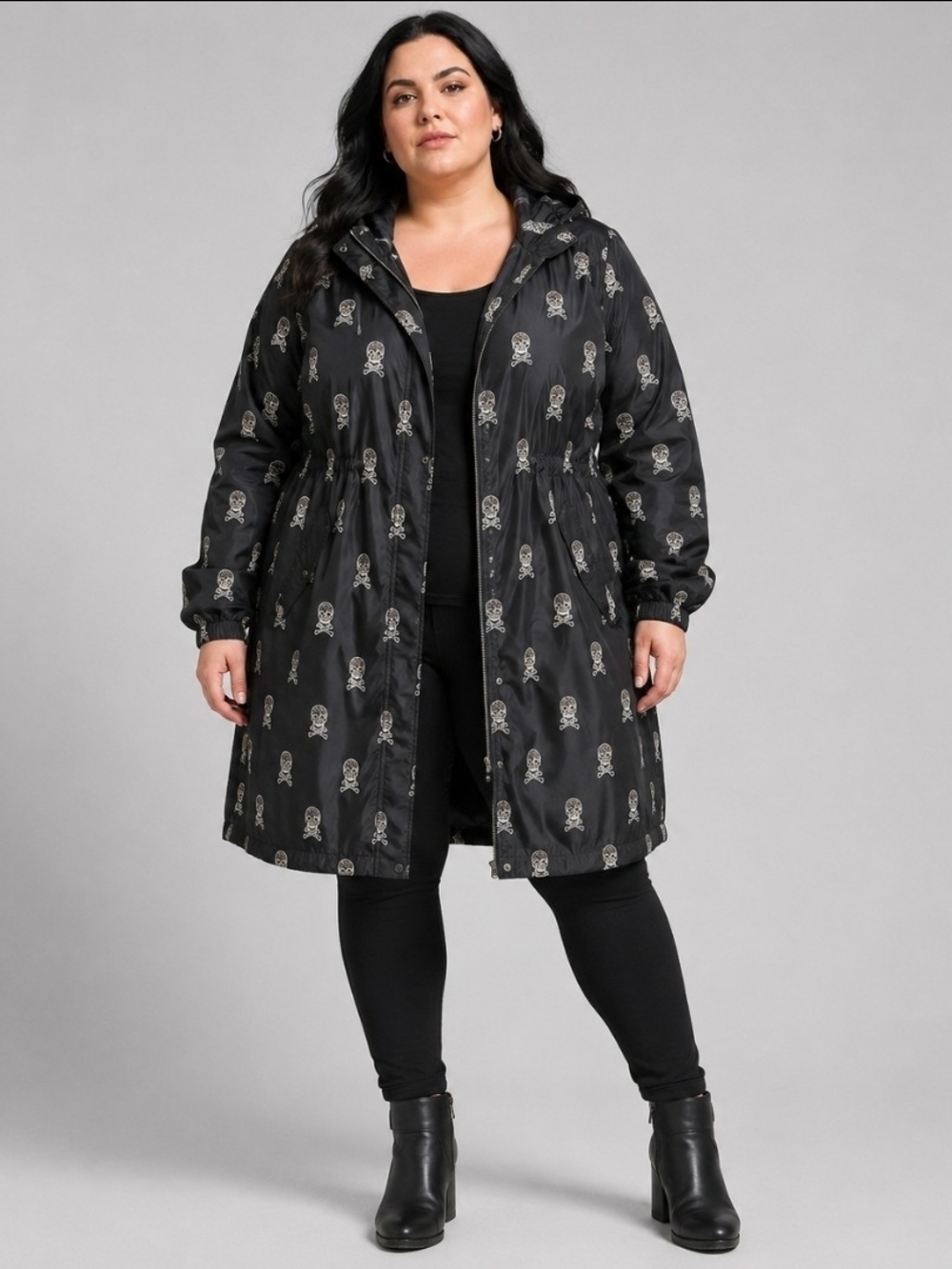Torrid Skull Longline Hooded Rain Jacket 3X